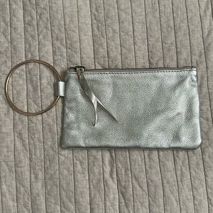 Able Fozi Wristlet in Silver leather